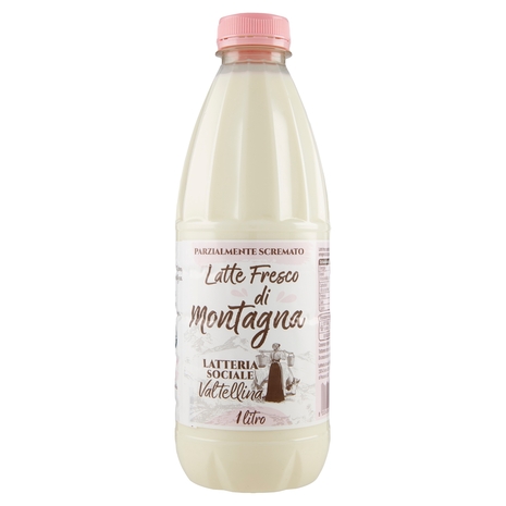 Latte Fresco di Montagna Parzialmente Scremato, 1 l